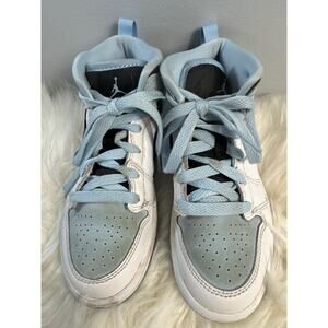 Nike Air Jordan High Tops White Black Powdered Blue Toddle Sneakers size 13C